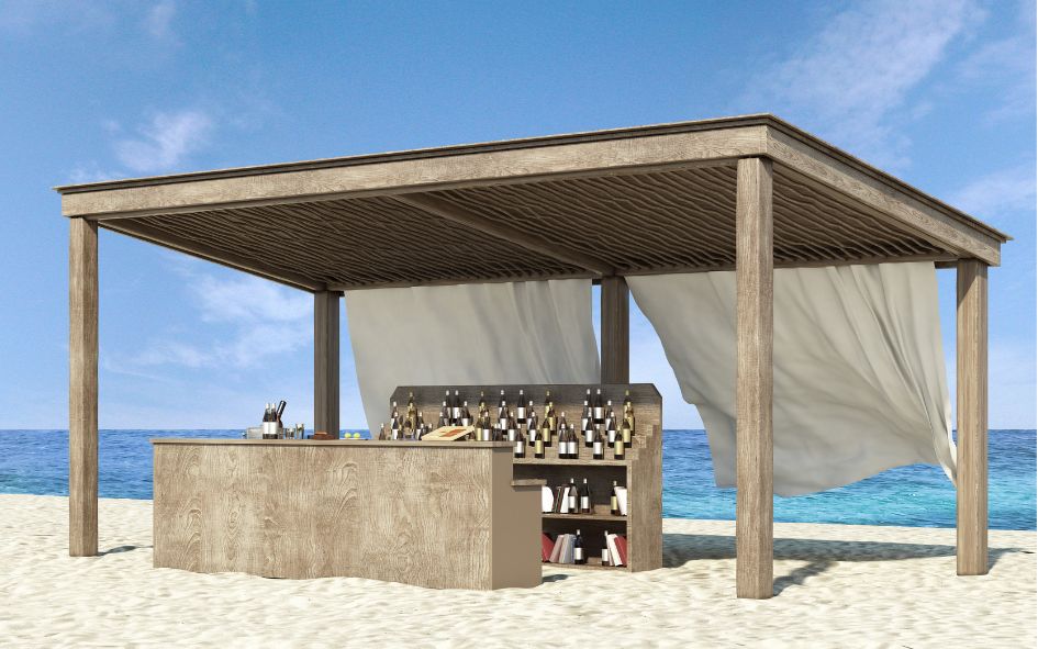 barra de bar en la playa