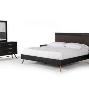 Nova Domus Tabitha Espejo moderno de pino reciclado en marrón oscuro