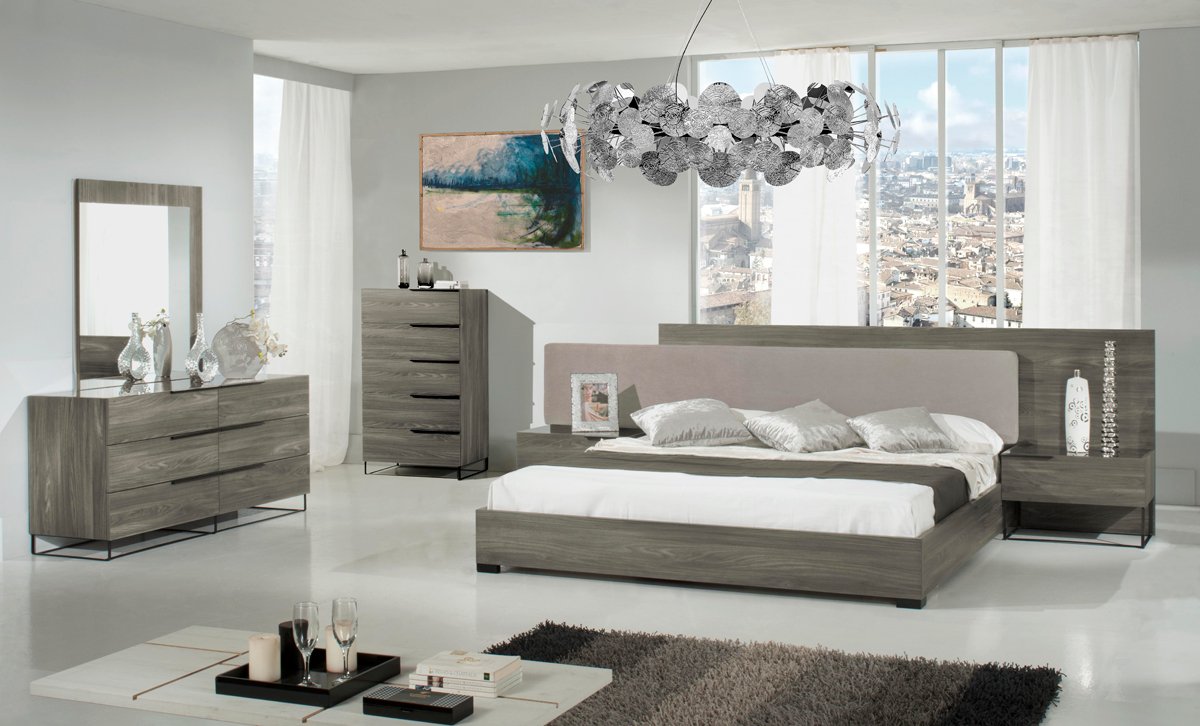 Cómoda italiana moderna de roble gris Nova Domus Enzo