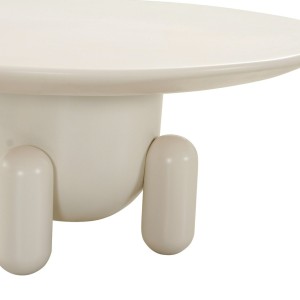 Modrest Gabby - Mesa de centro redonda blanca contemporánea