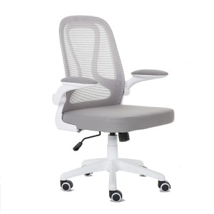 Silla Operativa E107 Mesh y Tela Color Gris Estructura Blanca