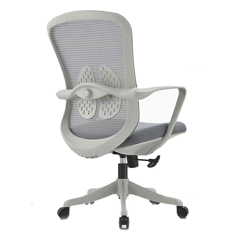 Silla Operativa Organic Mesh y Tela Gris Estructura blanca - Image 3