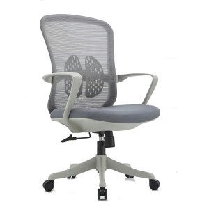 Silla Operativa Organic Mesh y Tela Gris Estructura blanca