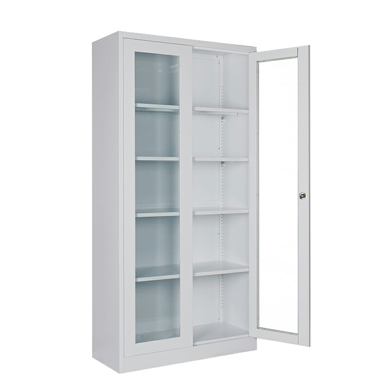 Gabinete con Puertas de Vidrio 1.80 MC Blanco Desarmado