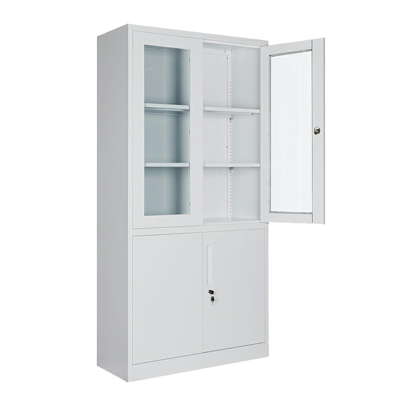 Gabinete Combinado con Puertas de Vidrio 1.80 MC Blanco Desarmado