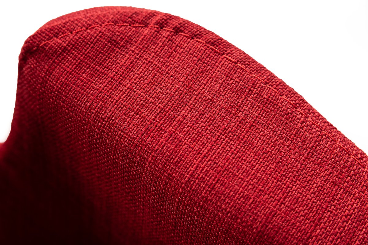 Silla de comedor Modrest Altair Mid-Century de tela roja - Image 5