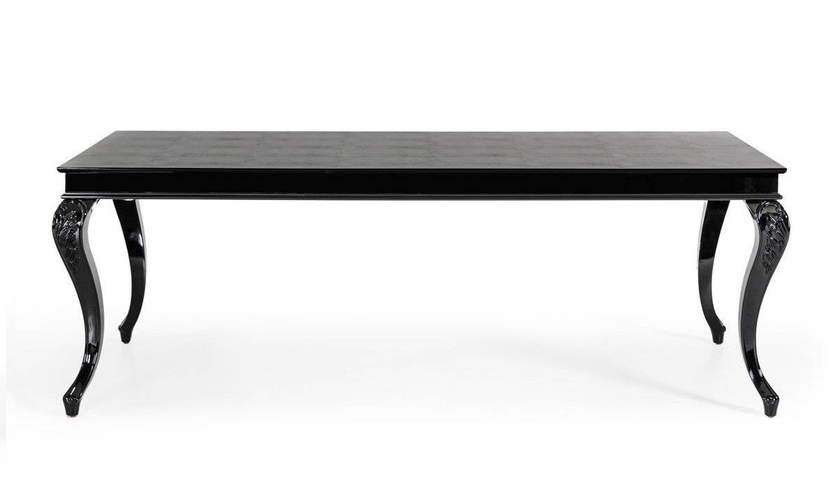 Mesa de comedor transicional de cocodrilo negro Sovereign de A&X con patas negras brillantes - Image 4