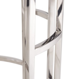 Mesa auxiliar moderna Modrest Silvan de mármol y acero inoxidable