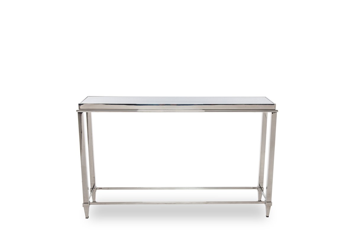Mesa consola Modrest Agar moderna de vidrio y acero inoxidable - Image 3