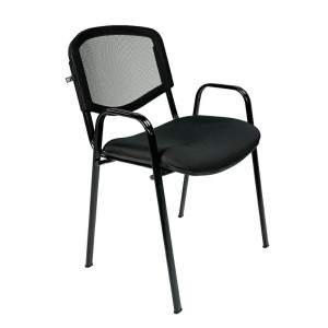 Silla visita genova ofik con brazos tela mesh