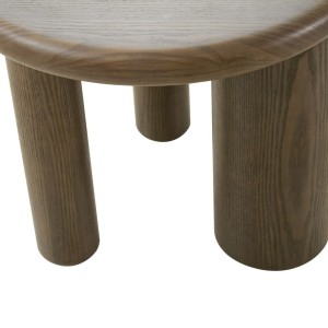 Modrest Strauss - Mesa auxiliar alta redonda de fresno marrón contemporánea