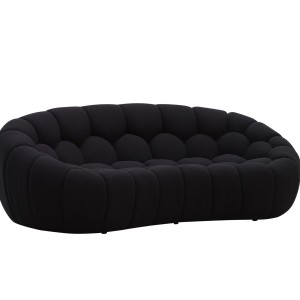 Divani Casa Yolonda - Sofá de dos plazas moderno curvo de tela negra