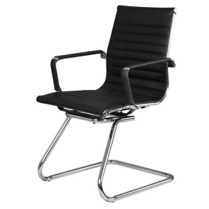 Silla Visita Trineo Vista Vinipiel Negra 1001V