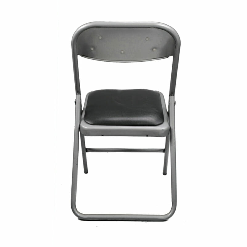 Silla visita plegable 1800 metalica vinil negro - Image 2