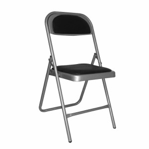 Silla visita plegable 1800 metalica vinil negro