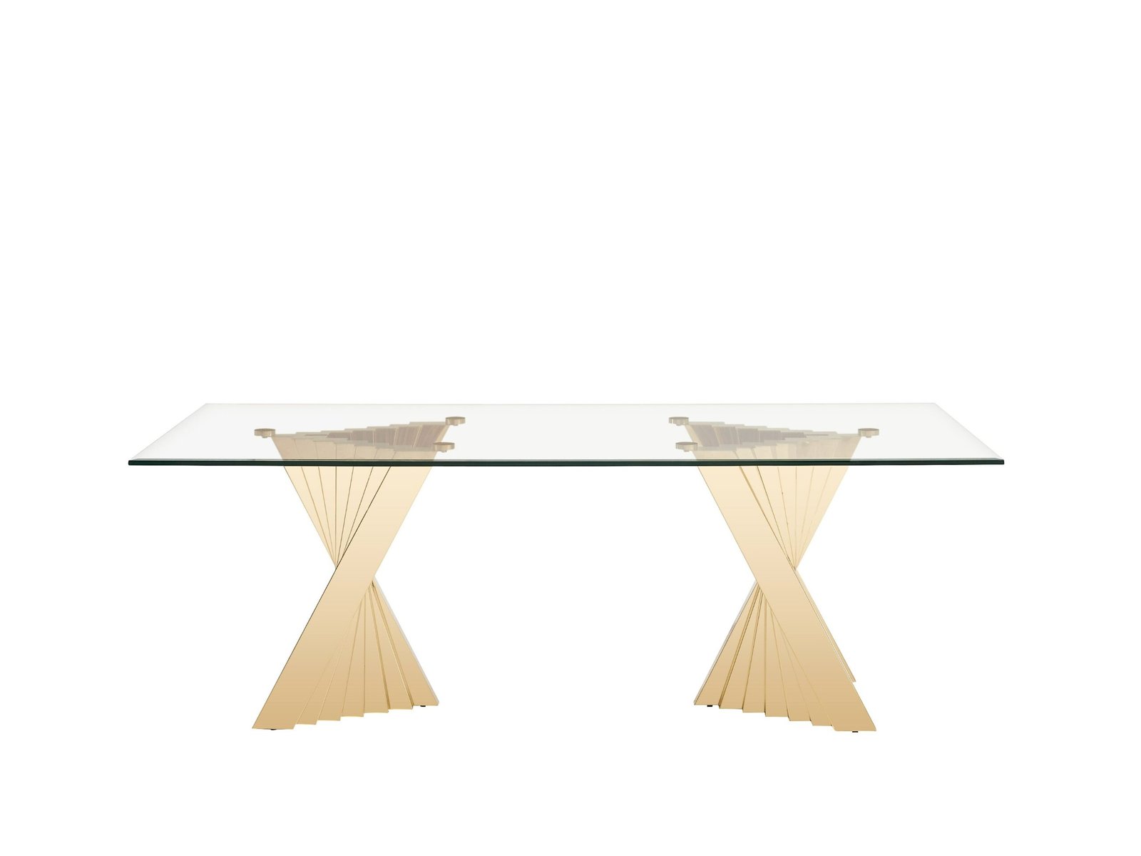 Modrest Buquet - Mesa de comedor rectangular Glam Glass + Champagne Gold - Image 2