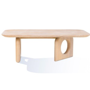 Nova Domus Osaka - Moderna mesa de centro de mármol sintético + fresno natural