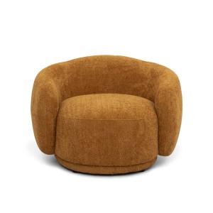 Divani Casa Andrew - Silla decorativa moderna de tela naranja