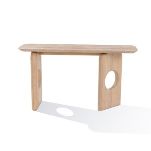 Nova Domus Osaka - Moderna mesa consola de mármol sintético + fresno natural