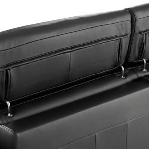 Lamod Italia Sacha - Sofá cama seccional reversible moderno de cuero negro con almacenamiento