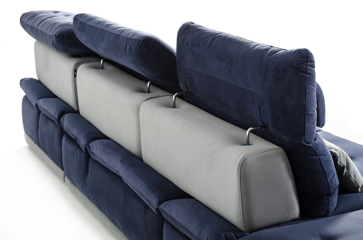 David Ferrari Daiquiri Sofá seccional modular italiano moderno azul y gris - Image 5
