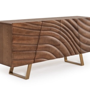 Buffet Modrest Finley Mid-Century de nogal y oro