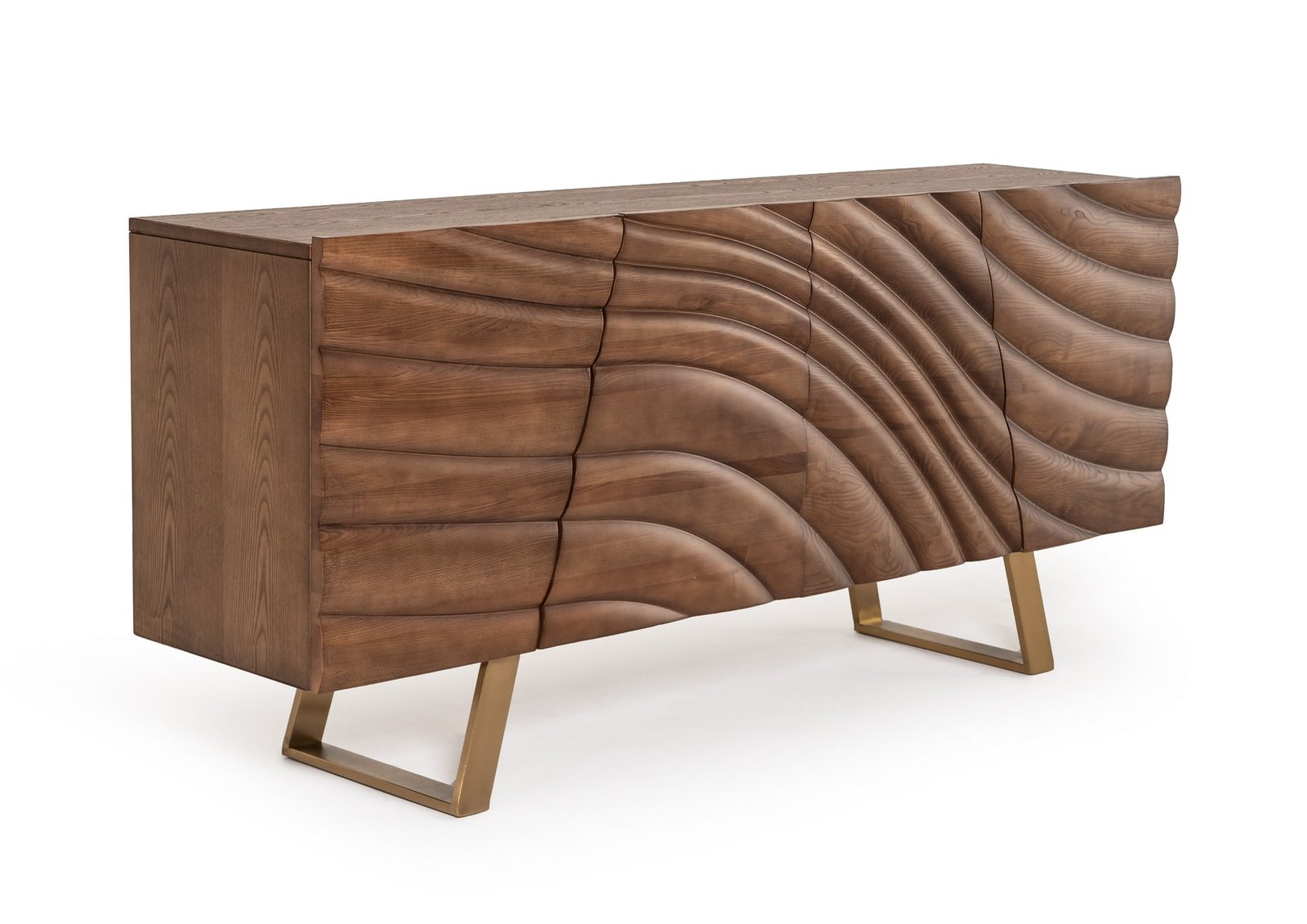 Buffet Modrest Finley Mid-Century de nogal y oro