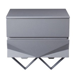 Mesita de noche Modrest Duke moderna gris y negra cromada