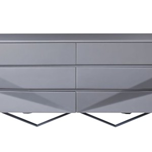 Cómoda moderna Modrest Duke en cromo gris y negro