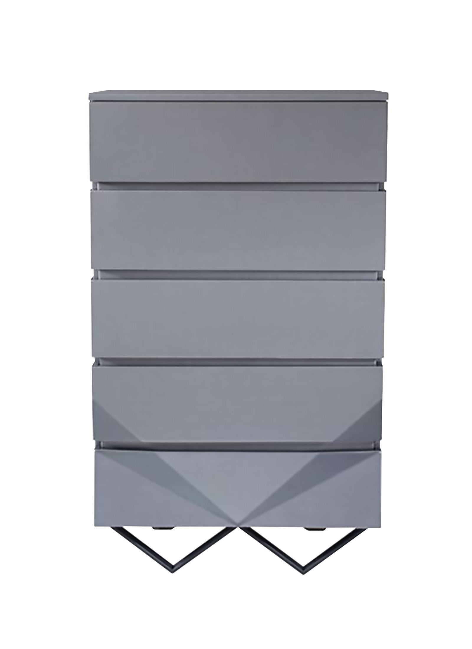 Cómoda Modrest Duke Modern gris y negra cromada