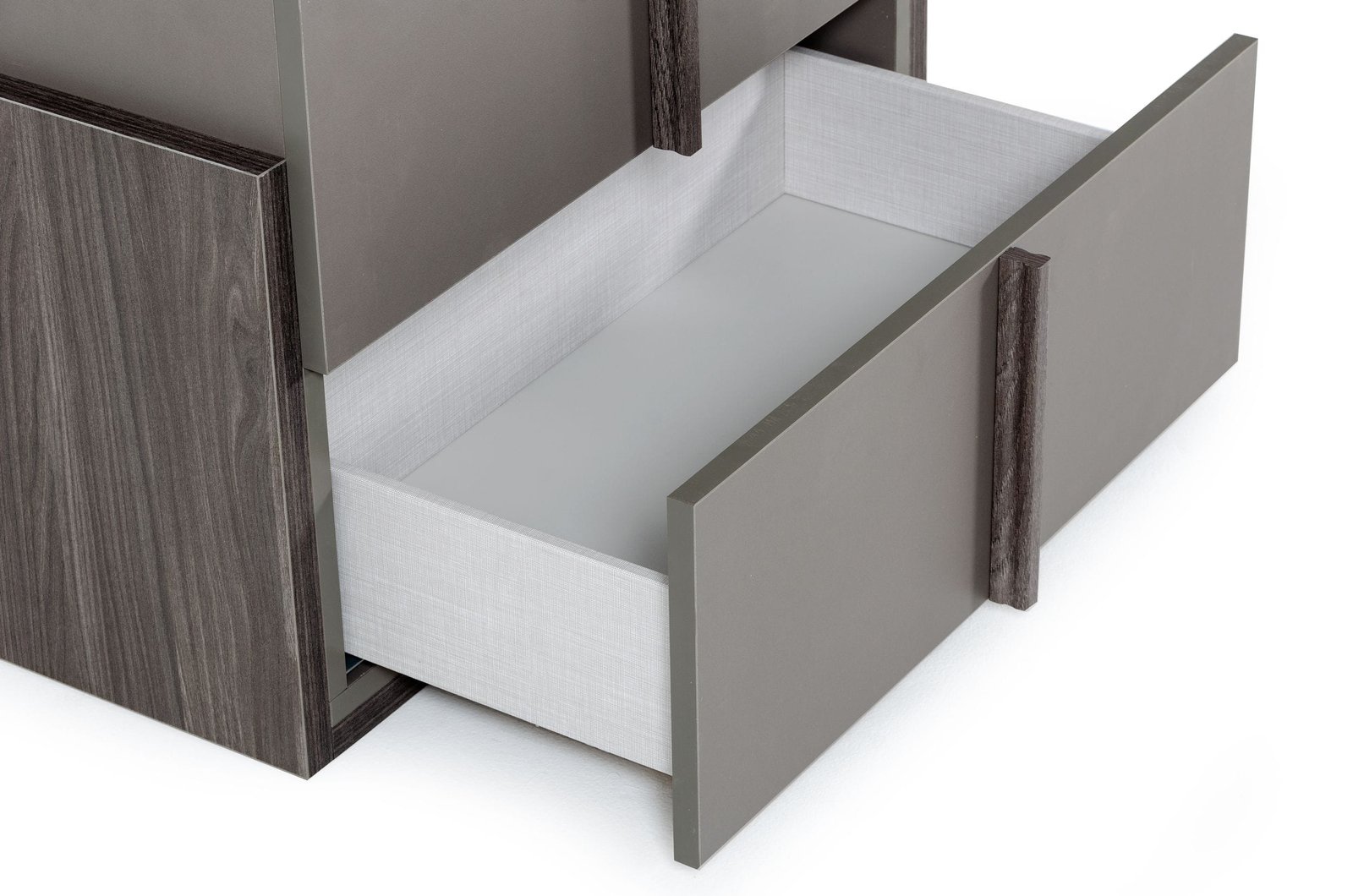 Nova Domus Lucia - Mesita de noche italiana moderna de olmo y gris mate - Image 2