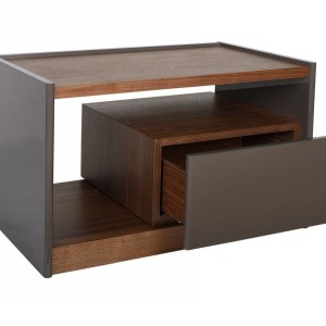 Modrest Tara - Mesita de noche moderna en nogal