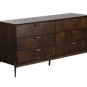 Modrest Shane - Cómoda moderna de acacia y latón