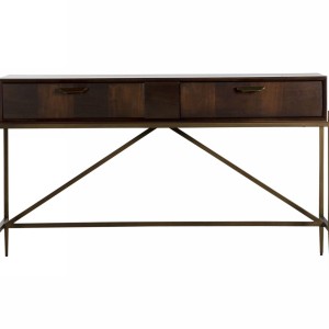 Modrest Shane - Mesa consola moderna de acacia y latón