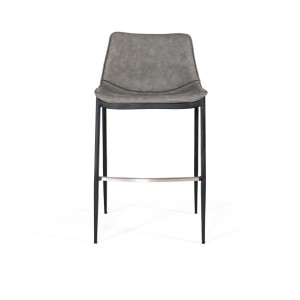 Modrest Jane - Taburete de mostrador moderno en gris y negro (juego de 2)