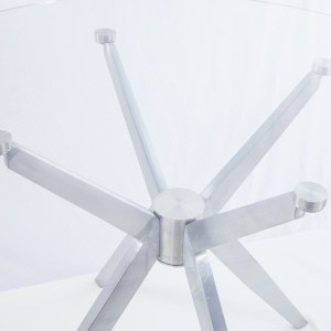 Modrest Dallas - Mesa de comedor moderna de acero inoxidable cepillado