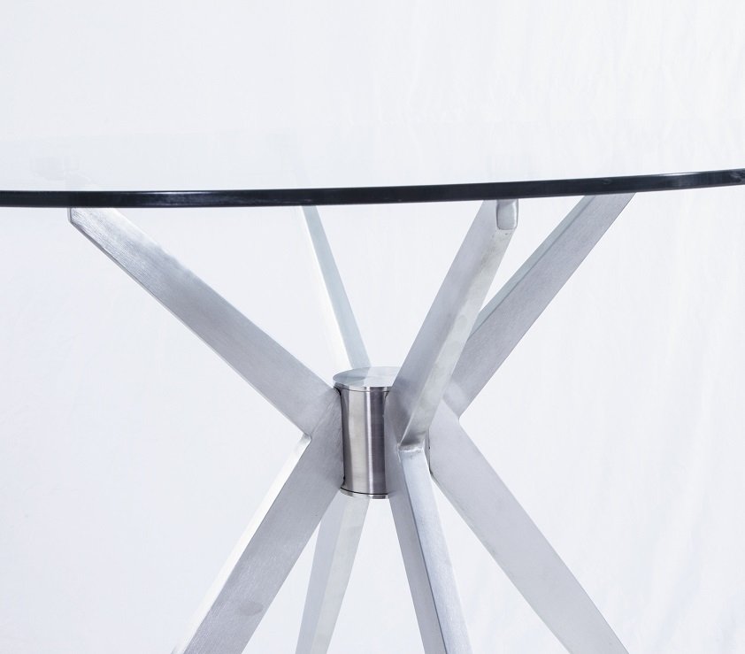 Modrest Dallas - Mesa de comedor moderna de acero inoxidable cepillado - Image 5