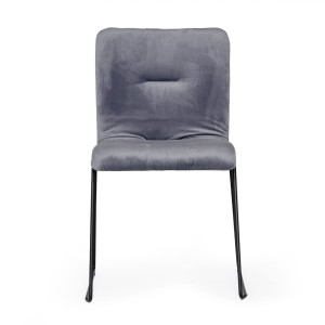 Modrest Yannis - Silla de comedor moderna de tela gris (juego de 2)