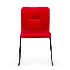 Modrest Yannis - Silla de comedor moderna de tela roja (juego de 2)
