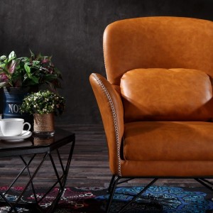 Modrest Kirk - Silla decorativa moderna de cuero ecológico marrón