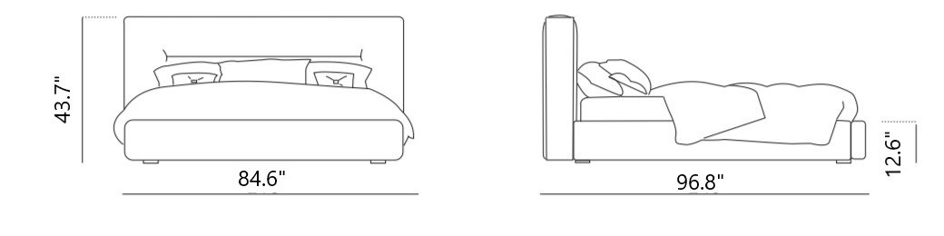 Lamod Italia Hollywood - Recámara italiana contemporánea de cuero gris - Image 3