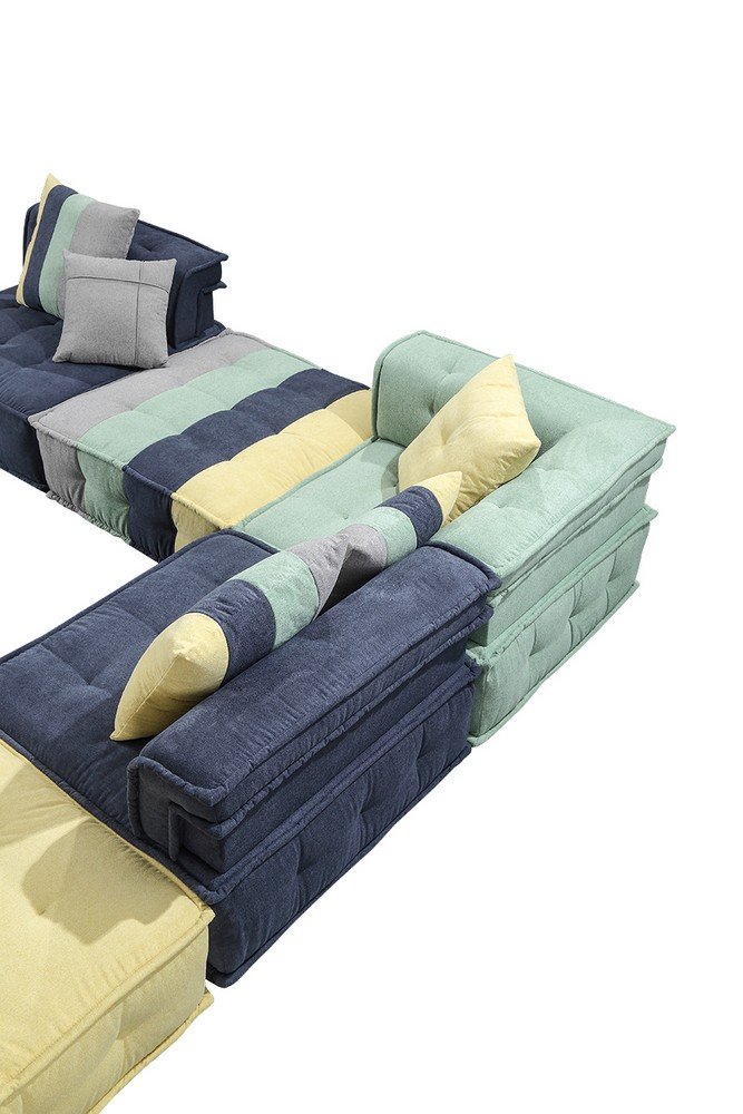 Divani Casa Dubai – Sofá seccional modular moderno de tela multicolor