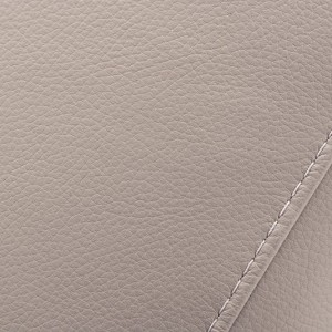 Lamod Italia Villeneuve - Sofá seccional italiano moderno de cuero gris claro con orientación derecha