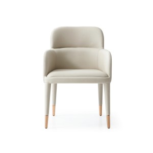 Modrest Cortina - Sillón de comedor moderno en ecopiel beige