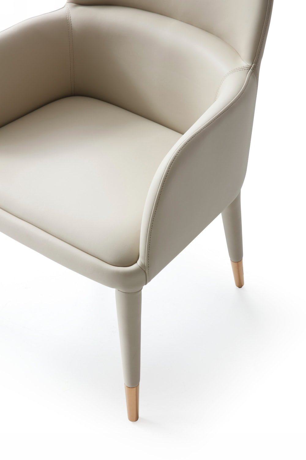 Modrest Cortina - Sillón de comedor moderno en ecopiel beige - Image 4