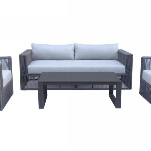 Renava Whimsy - Juego de sofás moderno para exteriores en gris claro y gris oscuro