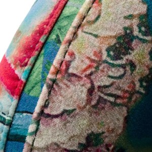 Modrest Falco - Silla contemporánea de terciopelo floral y acento dorado