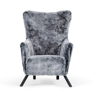 Modrest Findon - Silla decorativa de piel sintética en gris glamuroso