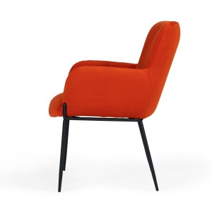 Modrest Frisco - Silla de comedor Mid-Century de terciopelo naranja