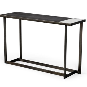 Modrest Fargo - Mesa consola moderna de cerámica y nogal gris